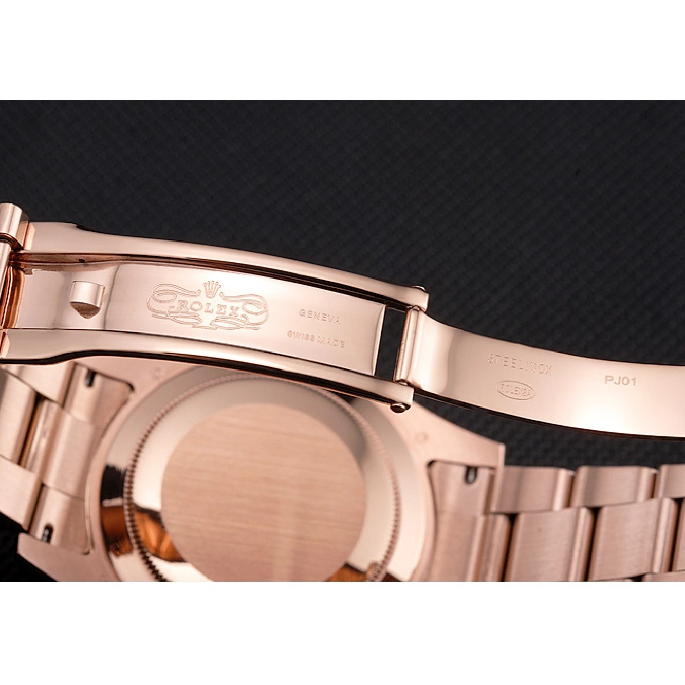 Aaa replica Gold Ad Brown Dweller Rolex Sky Bracelet Case Dial Rose 0713